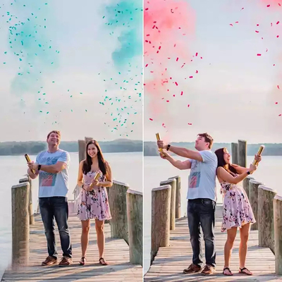 Poudre sûre révèle le sexe Cannon personnalisé Confetti Poppers Portable