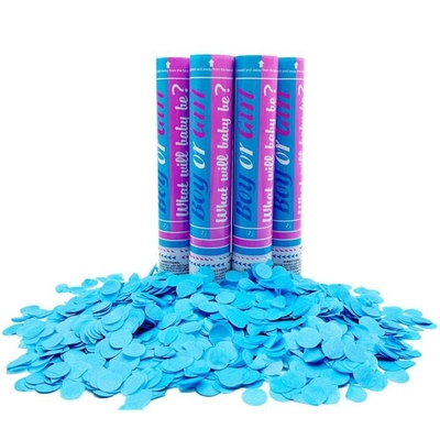 Le sexe du bébé révèle les confettis Cannon bleu ou rose Garçon ou fille fête Popper Slip 30/45/60cm
