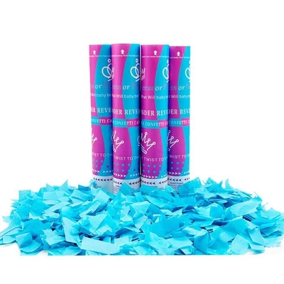 Le sexe du bébé révèle les confettis Cannon bleu ou rose Garçon ou fille fête Popper Slip 30/45/60cm
