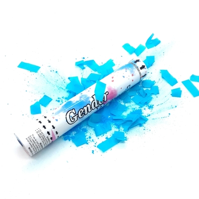 Révéler le sexe confetti fête popper fumée colorée poudre de Holi biodégradable ignifuge confetti de fête popper