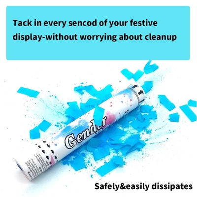 Révéler le sexe confetti fête popper fumée colorée poudre de Holi biodégradable ignifuge confetti de fête popper