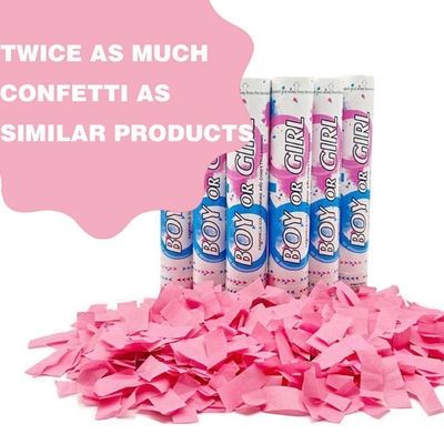 Révéler le sexe confetti fête popper fumée colorée poudre de Holi biodégradable ignifuge confetti de fête popper