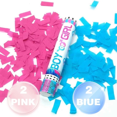 Révéler le sexe confetti fête popper fumée colorée poudre de Holi biodégradable ignifuge confetti de fête popper