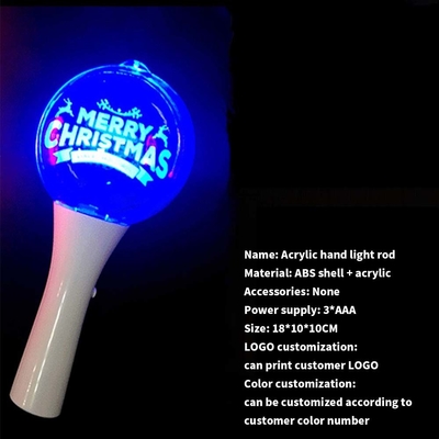 18*10CM LED Glow Flashing Stick White Shell Ball Wand Pour les fournitures de concert de festival