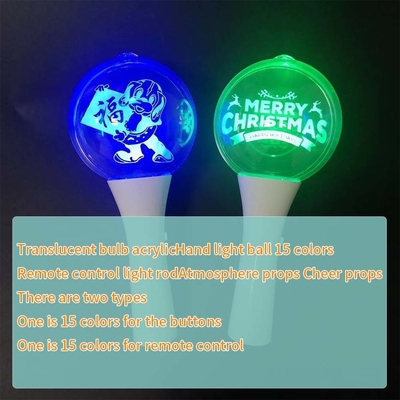 18*10CM LED Glow Flashing Stick White Shell Ball Wand Pour les fournitures de concert de festival