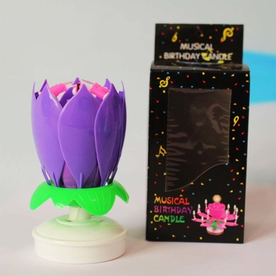 Des feux d'artifice en forme de fleurs multicolores Bougies de gâteau d'anniversaire en rotation Bougie de gâteau d'anniversaire musicale