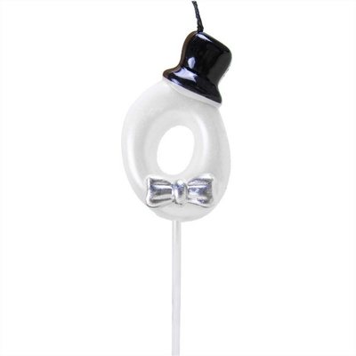 Bougie numérique 0-9 Topper Cake Cute Rose Bow Blanc Petit Chapeau Anniversaire Bougie Cake Topper Bougies