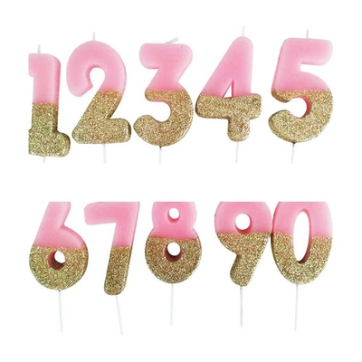 Bougie numérique 0-9 Topper Cake Cute Rose Bow Blanc Petit Chapeau Anniversaire Bougie Cake Topper Bougies