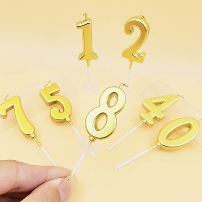 Champagne or bougies d'anniversaire Nombre 0-9 Topper gâteau Joyeux anniversaire Décoration pour les femmes Hommes filles garçons fête