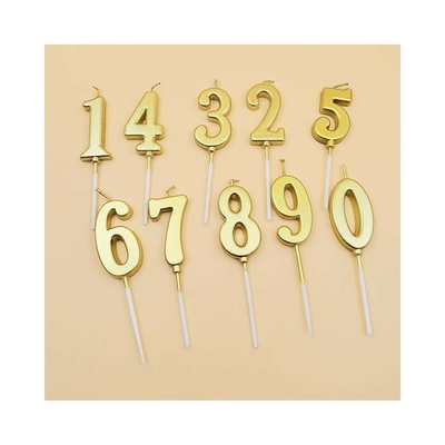 Champagne or bougies d'anniversaire Nombre 0-9 Topper gâteau Joyeux anniversaire Décoration pour les femmes Hommes filles garçons fête