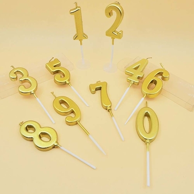 Créatif Or Argent Diamant Surface Digital Bougies Décoration de gâteau de fête d'anniversaire