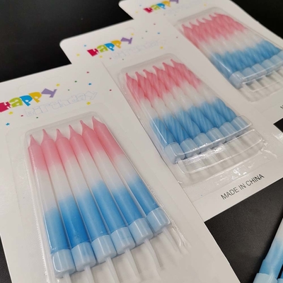 Couleurs en dégradé bâton en spirale bougies de gâteau d'anniversaire 2 méthode d'impression couleur