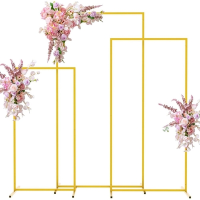 Arche de mariage rectangulaire en métal d'or En toile de fond Stand pour la cérémonie fête d'anniversaire