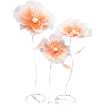 Ensemble de fleurs géantes rouges personnalisées en mousse PE pour l'affichage décoratif de la fête de mariage