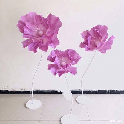 Ensemble de fleurs géantes rouges personnalisées en mousse PE pour l'affichage décoratif de la fête de mariage
