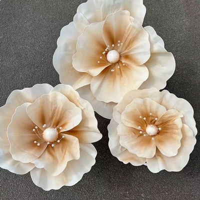 Elegante fleur de mariage en peony en mousse géante avec métal électroplaqué et style moderne