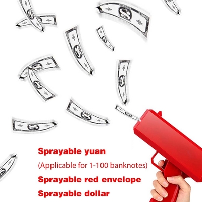 Décoration de fête anniversaire Cannon en espèces Spray réel Disperseur en plastique Pistolet or Jouet Dollar argent Pistolet pour les marchandises de fête