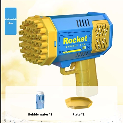 Pistolet à bulles Rocket 69 trous Machine à bulles de savon Cadeau de Noël Pistolet en forme souffleur automatique avec jouets légers pour enfants