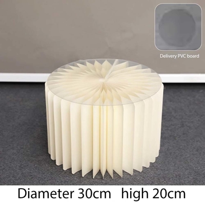 Table de dessert pliable acrylique cylindrique en forme personnalisée pour le pliage du papier Décoration de fête d'anniversaire de mariage