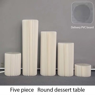 Table de dessert pliable acrylique cylindrique en forme personnalisée pour le pliage du papier Décoration de fête d'anniversaire de mariage