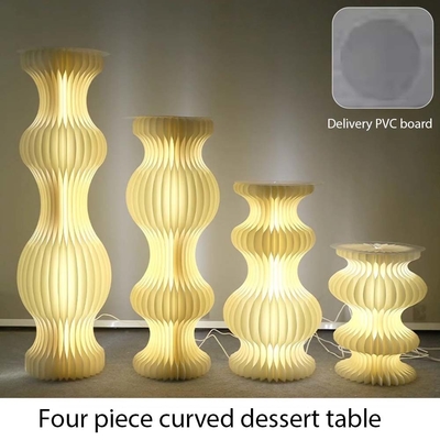 Table de dessert pliable acrylique cylindrique en forme personnalisée pour le pliage du papier Décoration de fête d'anniversaire de mariage