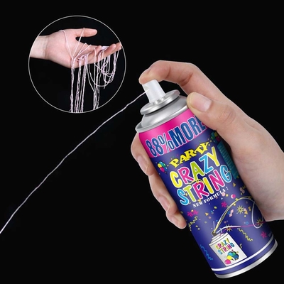 Portée de tir 5-8m Économique Streamer coloré et Silly Crazy String Spray pour les décorations de festival