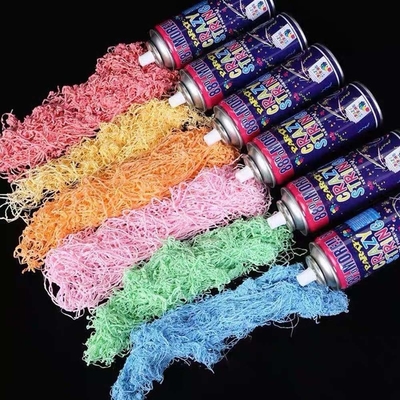 Portée de tir 5-8m Économique Streamer coloré et Silly Crazy String Spray pour les décorations de festival